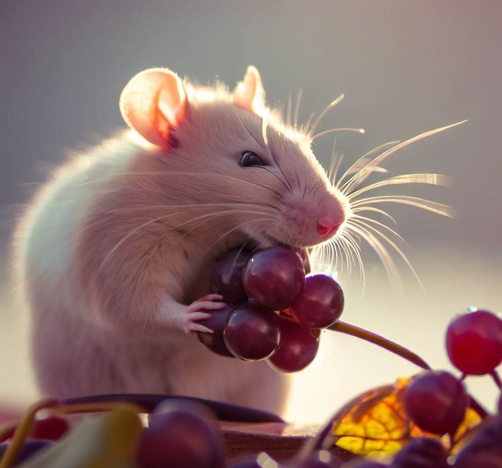 pet rat eating Zinfandel grape?  2